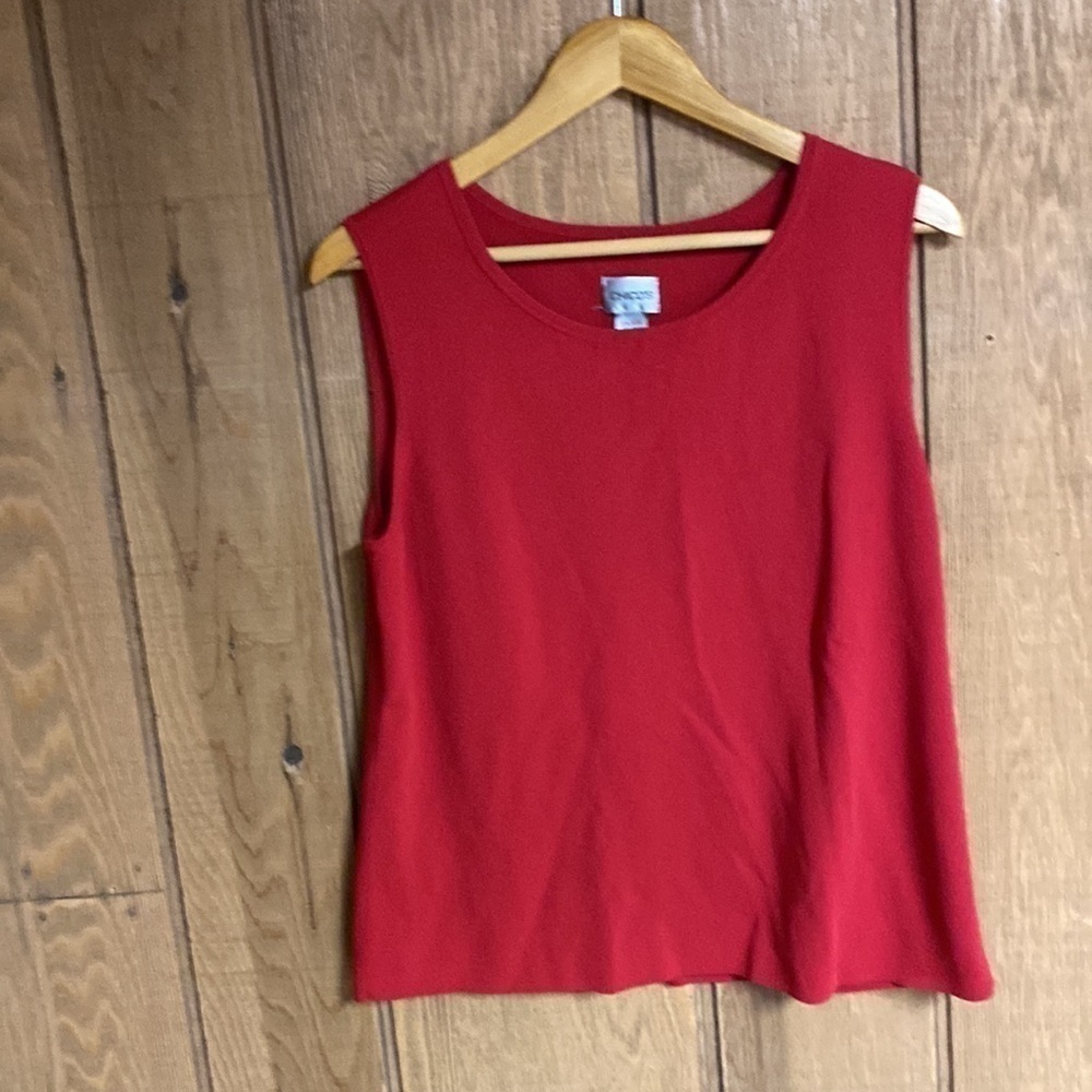 Chico’s red‎ sleeveless shell top size 3 perfect workwear layering piece EUC
